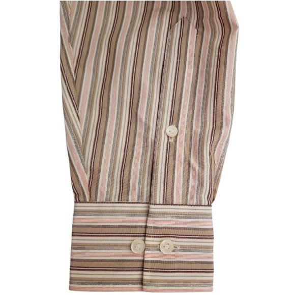 BCBG/Attitude Men's Shirt Long Sleeve Striped Size M Neck 15.5 Cotton/Nylon - Picture 6 of 7